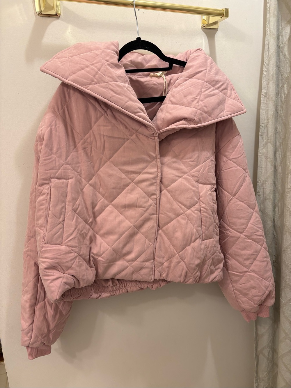 NWT Hem & Thread Boutique Pink Puffer Jacket Coat